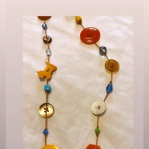 Antique Bakelite dog button necklace